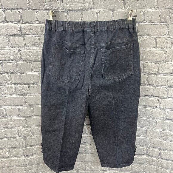Denim & Co Cropped Capri Denim Jeans Size 12 New - Picture 5 of 9